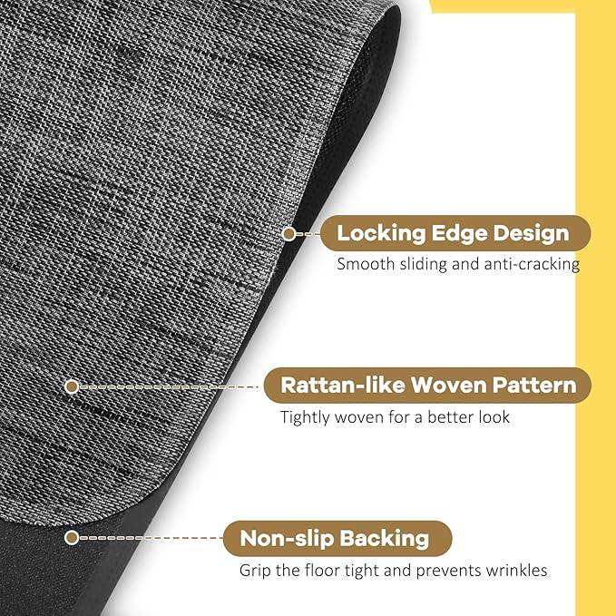 BesWin Office Chair Mat for Hard Floors, 36" x 48" Heavy Duty Desk Floor Mat for Hardwood/Tile Floors, Computer Chair Mat for Rolling Chair, Anti Slip Desk Rug PVC Floor Protector Mat for Office Home