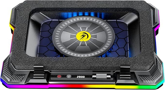 AICHESON Gaming Laptop Cooler Cooling Pad, Ultra Cooling with 10°C-35°C Temperature Drop, RGB Turbo Fan Stand Base for 14-19 inch Computer Laptops