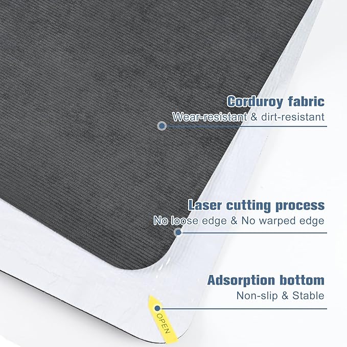 Placoot Desk Chair Mat for Hardwood Floor Corduroy Surface 55''x35'' Office Chair Mat for Rolling Chairs, Under Desk Low-Pile Office Rug Floor Mat