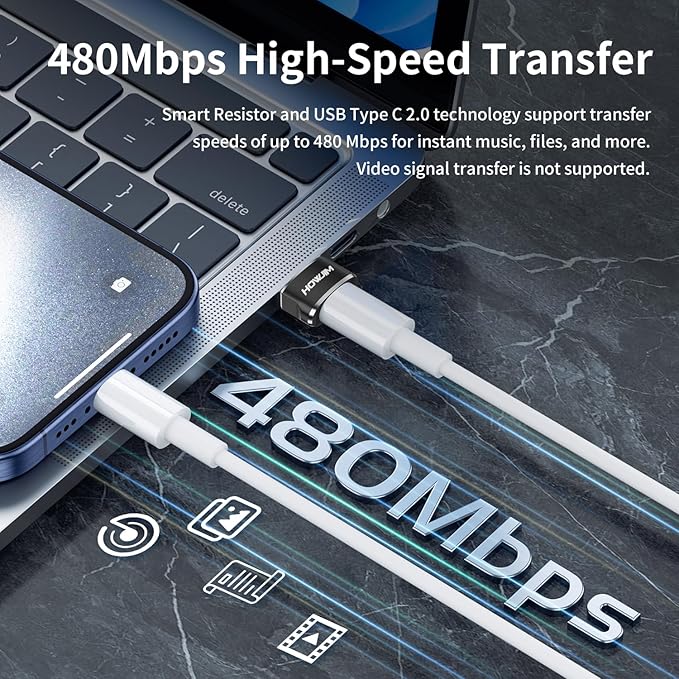 USB to USB C Adapter 2 Pack,USB 2.0 Fast Charging 480Mbps Data Transfer,Type-C Female to USB 2.0 Male OTG Adapter,USB C Charger Connector for M-acBook Pad Phone 15 16 17 X-peria G-alaxy P-ixel Black