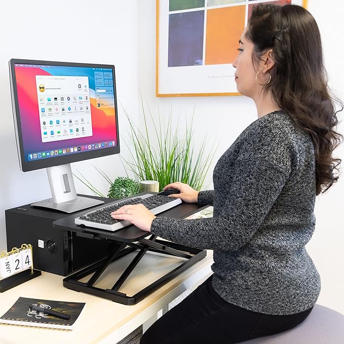 Mount-It! Standing Keyboard Tray, Height Adjustable Keyboard and Mouse Riser for Desk, Sit Stand Keyboard Platform, Large 23.6" x 11.8” Surface for Keyboard, Mouse or Laptop