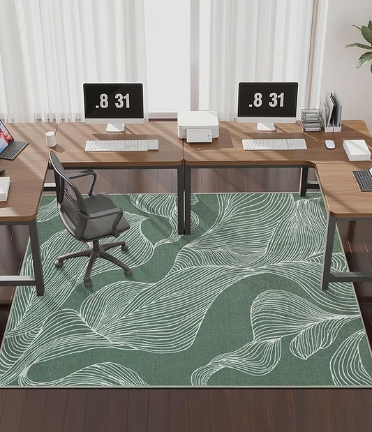 chakme Office Chair Mat for Hardwood Floor, 72"x48" Easy Glide Computer Desk Mat Protector for Rolling Chair Under Desk Rug Nonslip Backing, Machine Wash, (Leaf)