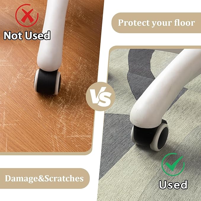 Office Chair Mat for Hardwood Floor, 48"x36" Easy Glide Computer Desk Mat Protector for Rolling Chair Under Desk Rug Nonslip Backing, Machine Wash (Modern)