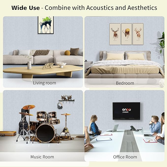 Acoustic Panels,5 Pack Sound Panels,47.2"x23.6"x0.35" Soundproof Wall Panels,High-Density Large Acoustic Panels,Decorative Sound Dampening Panels,Light Camel