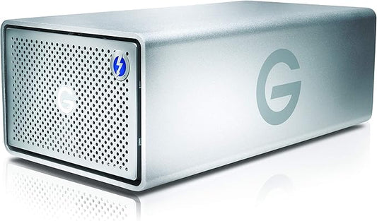 G-Technology 28TB G-RAID with Thunderbolt 3, USB-C (USB 3.1 Gen 2), and HDMI, Removable Dual Drive Storage System, Silver - 0G10414-1