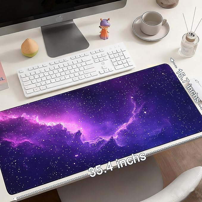 Mouse Pad Gaming - Desk Mat for Keyboard and Mouse - Galaxy Space Large Mouse Pads for Desk, Desks Pad(35.4" X 15.7") with Non-Slip Base, Galaxy Nebula Gaming Mousepad for Game, Office and Home