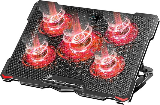 AICHESON Laptop Cooling Pad for 17.3" Notebook, Red 5 Fans