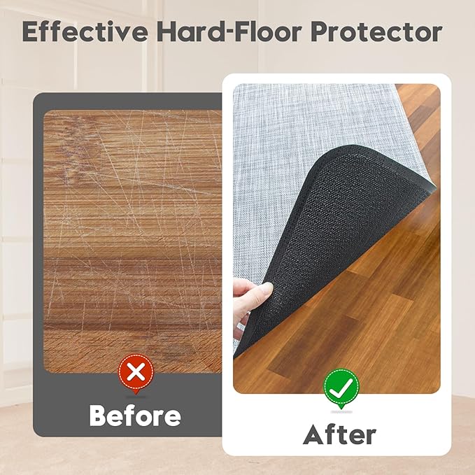 Wansimoo Office Chair Mat for Hardwood and Tile Floor, 48"x60" Floor Mat, Heavy Duty Computer Gaming Chair Mat, Anti-Slip, Non- Curve, Desk Chair Mat,Floor Protector for Home Office(Grey)