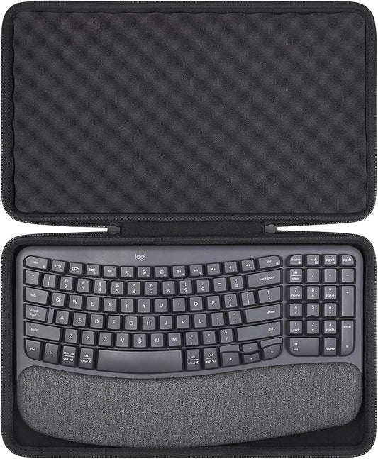 co2CREA Hard Case Compatible with Logitech Wave Keys MK670 Combo/Wave Keys Wireless Ergonomic Keyboard,Graphite Case