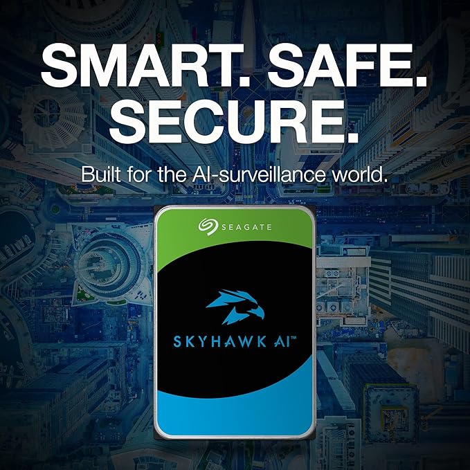 Seagate Skyhawk AI 12TB Video Internal Hard Drive HDD – 3.5 Inch SATA 6Gb/s 256MB Cache for DVR NVR Security Camera System with in-House Rescue Services – Frustration Free Packaging (ST12000VE003)