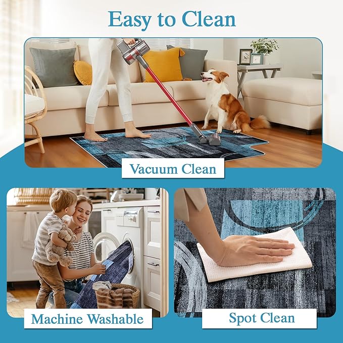 Office Chair Mat for Hardwood Floor & Tile Floor,36"X 48" Heavy Duty Desk Chair Mat for Hard Floors, Under Desk Rug for Rolling Computer Chair,Anti Slip,Low Pile Carpet Protector-Convex Geo Blue Gray