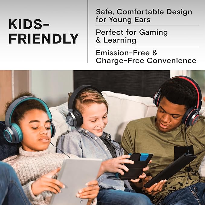 ARTIX CL750 Wired Headphones with Mic & Volume Control — Noise Isolating On-Ear Headphones for Computer and Laptop Wired, Plug in Corded Headphone with Wire (Foldable, Aux Jack 3.5mm)