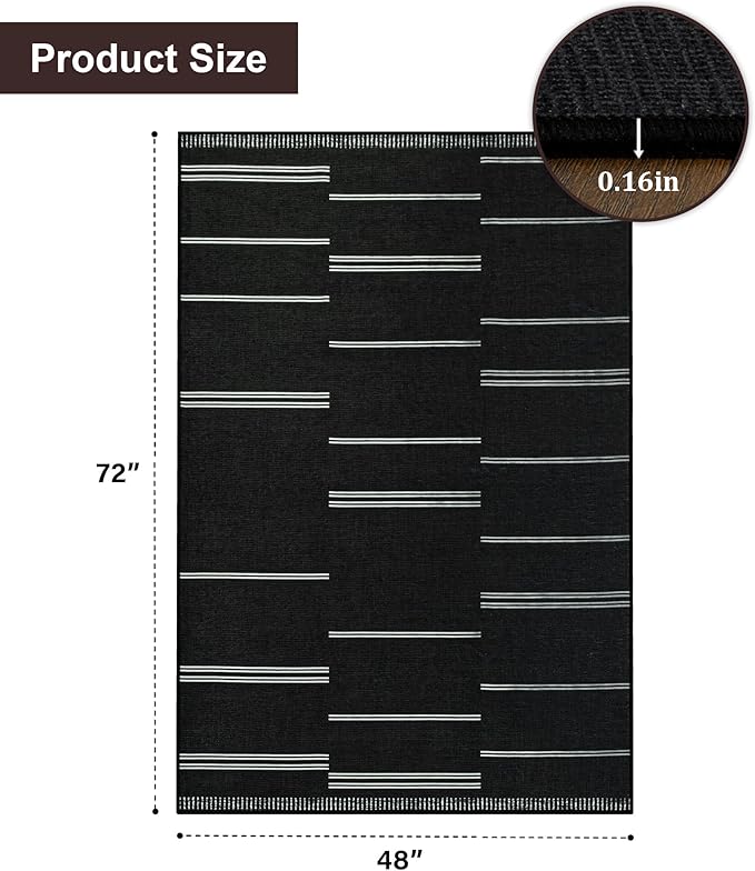 chakme Office Chair Mat for Hardwood Floor, 72"x48" Easy Glide Computer Desk Mat Protector for Rolling Chair Under Desk Rug Nonslip Backing, Machine Wash, (Stripes)
