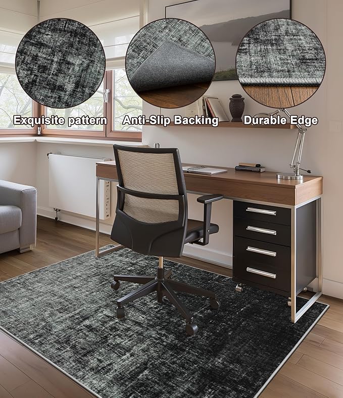 chakme Office Chair Mat for Hardwood Floor, 72"x48" Easy Glide Computer Desk Mat Protector for Rolling Chair Under Desk Rug Nonslip Backing, Machine Wash, (Abstract)