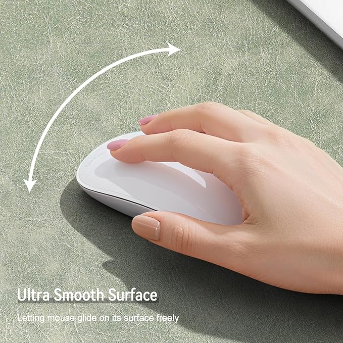 Imitation Crazy Horse Leather Desk Mat - Waterproof Desk Pad - Ideal for Large Mouse Pad and Desk Mats on Top of Desks (Light Green+White, 33"*13")