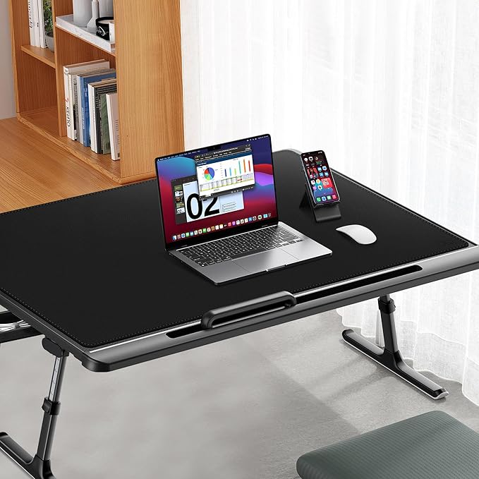 Cacoy 40" x 24" Large Desk Mat, PU Leather Desk Matt for Desktop, Leather Desk Pad Blotter, Computer Keyboard Mouse Mat, Waterproof Desk Protector Mat, Extended Large Mousepad for Office & Home, Black