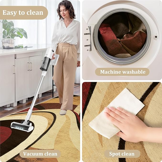Office Chair Mat for Hardwood Floor, 48"x36" Easy Glide Computer Desk Mat Protector for Rolling Chair Under Desk Rug Nonslip Backing, Machine Wash, (Modern)