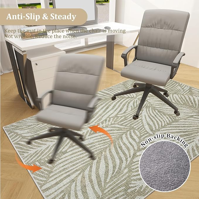 Office Chair Mat for Hardwood Floor, 48"x72" Easy Glide Computer Desk Mat Protector for Rolling Chair Under Desk Rug Nonslip Backing, Machine Wash, (Modern)