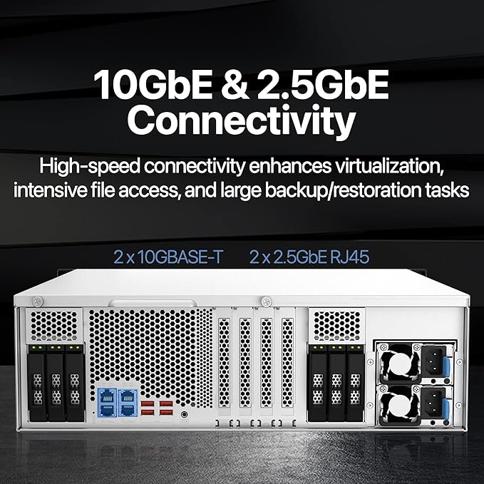 QNAP TS-h2287XU-RP-E2336-32G-US 22 Bay 3U Rackmount Hybrid NAS with Intel® Xeon® Processor, Dual 10GbE, ZFS Storage for Virtualization and Data-Intensive Enterprise Applications
