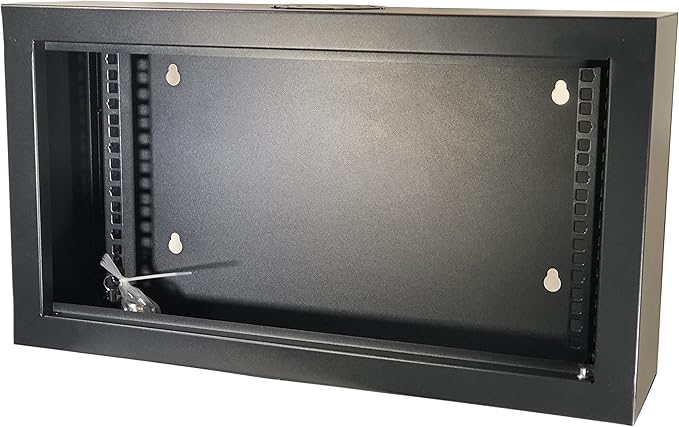 6U 19" Slim SoHo Wall Mount Rack Cabinet Enclosure 6" Depth - Black