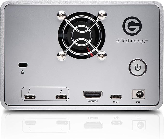 G-Technology 28TB G-RAID with Thunderbolt 3, USB-C (USB 3.1 Gen 2), and HDMI, Removable Dual Drive Storage System, Silver - 0G10414-1