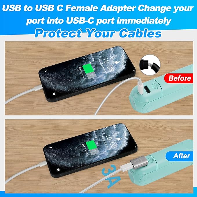 90 Degree USB to USB C Adapter 2 Pack, Up and Down Right Angle USB C Female to A Male Charger Connector Converter USB L Shape Extender, Support Charge & Data Sync for PC, Laptop, Mouse, Keyboard