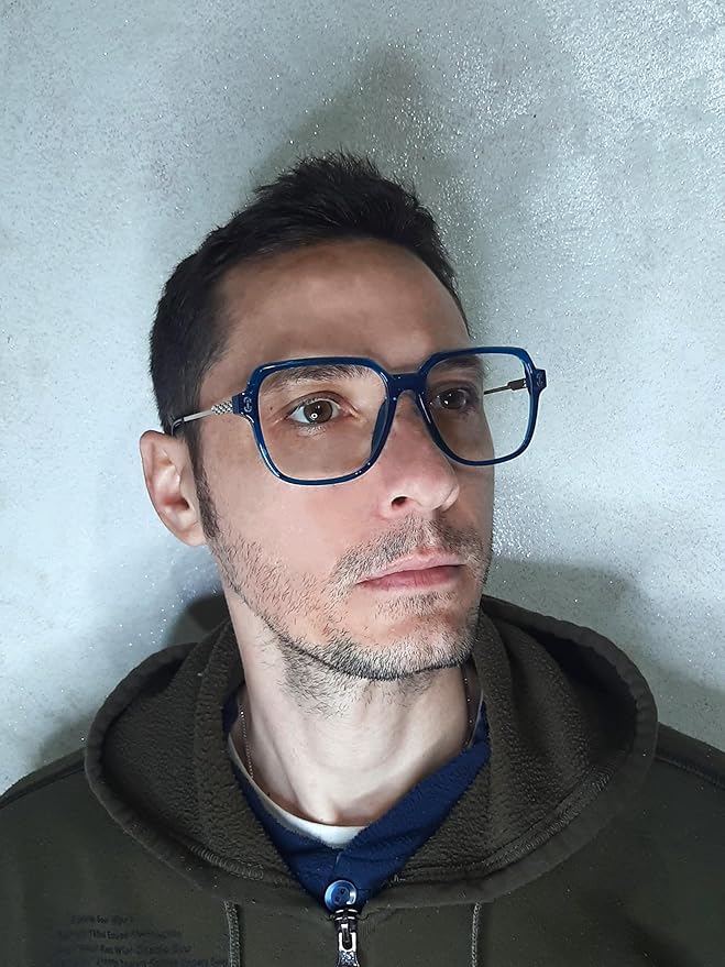 VISOONE Oversized Blue Light Blocking Glasses with Chic Square TR90 Frame and Metal Temple for Women Men REMY