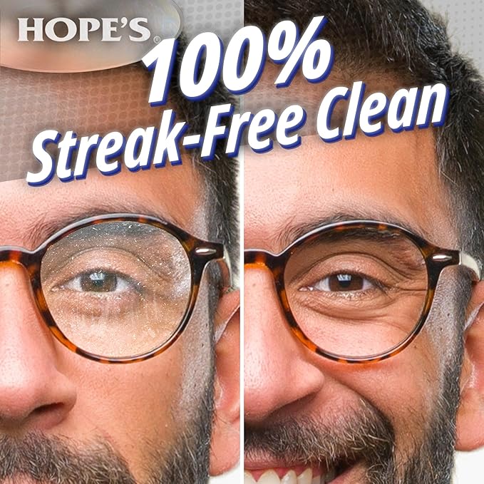 HOPE'S Perfect Glass Eyewear Cleaner - Anti Fog Spray for Glasses and Sunglasses - Anti Scratch and Anti Glare Lens Cleaner Spray, 4 Fl Oz, Pack of 12