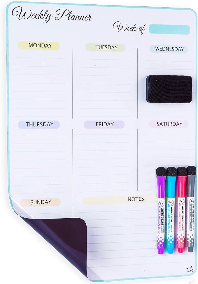 19x13 inch Dry Erase Whiteboard - Magnetic Fridge Calendar