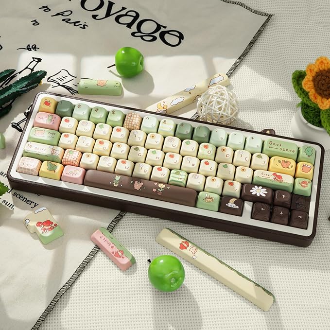 Cute Keycaps, Thick PBT Keycap FOA Profile, 149 Keys Keyboard Keycaps, Dye-Sublimation Keycap Set Compatible with 60% 75% 96% 100% Cherry Gateron MX Switches Mechanical Gaming Keyboard