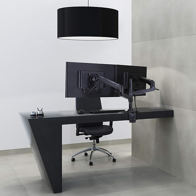 Ergotron – LX Vertical Stacking Dual Monitor Arm, VESA Desk Mount – for 2 Monitors Up to 24 Inches, 7 to 20 lbs Each – Matte Black