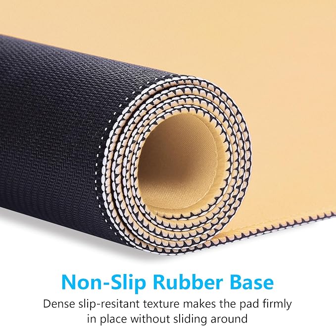 Dapesuom Large Gaming Mouse Pad, Extended Mouse Mat with Stitched Edges, Full Size Keyboard Pad with Non-Slip Base, Big XXL Computer Desk Mats for Gamer, Laptop, Office, 35.5 x 15.7in, Navajo White