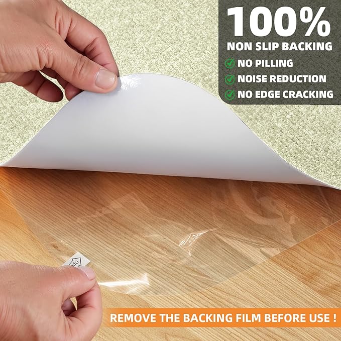 Office Chair Mat for Hardwood Floors 48"x36", Durable Non-Slip Large Tile Floor Protector, Anti-Scratch Thick Heavy-Duty Recyclable Gliding Desk Mats for Computer Rolling Chairs, Off White