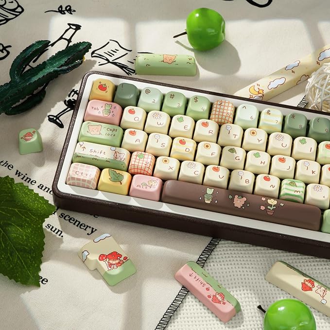 Cute Keycaps, Thick PBT Keycap FOA Profile, 149 Keys Keyboard Keycaps, Dye-Sublimation Keycap Set Compatible with 60% 75% 96% 100% Cherry Gateron MX Switches Mechanical Gaming Keyboard