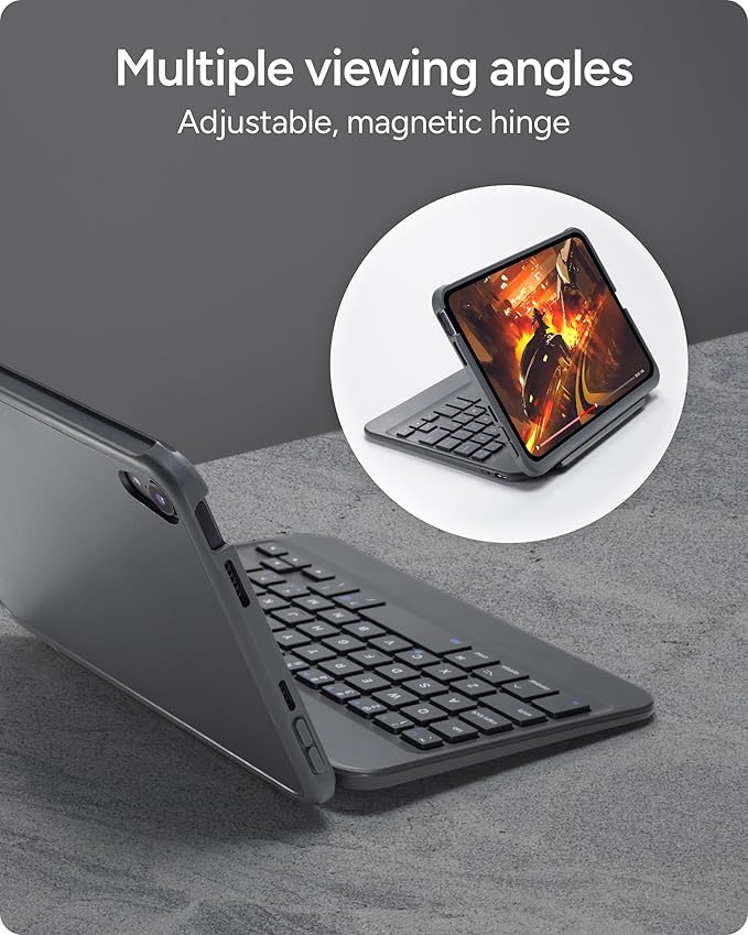 ZAGG Slim Book mini iPad mini (A17 Pro)/ (Gen 6) Keyboard Case – Bluetooth Detachable Keyboard & Protective Case Combo, Slim, Compact, Magnetic Hinge, Multiple Viewing Angles, Ergonomic Typing