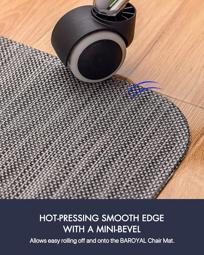 Office Chair Mat for Hardwood Floor Under Desk Computer Rolling Chair Mat for Wood/Tile Floor Non-Slip Heavy Duty Desk Rug PVC Plastic Hard Floor Protector 48" x 60" (Gray)