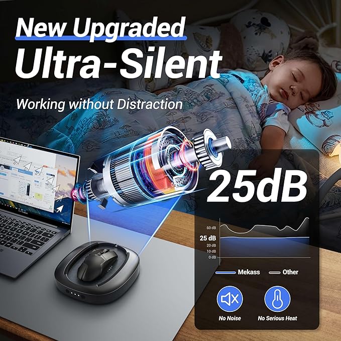 MEKASS Mouse Mover with Adjustable Interval Timer and Ultra-Silent Motor, Mouse Jiggler Simulates Real Mouse Movement, No Need Software, Mouse Jiggers for Keeping Computer Awake(Black)