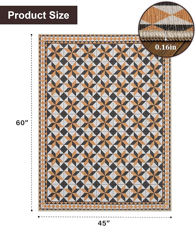 chakme Office Chair Mat for Hardwood Floor, 60"x45" Easy Glide Computer Desk Mat Protector for Rolling Chair Under Desk Rug Nonslip Backing, Machine Wash, (Plaid)