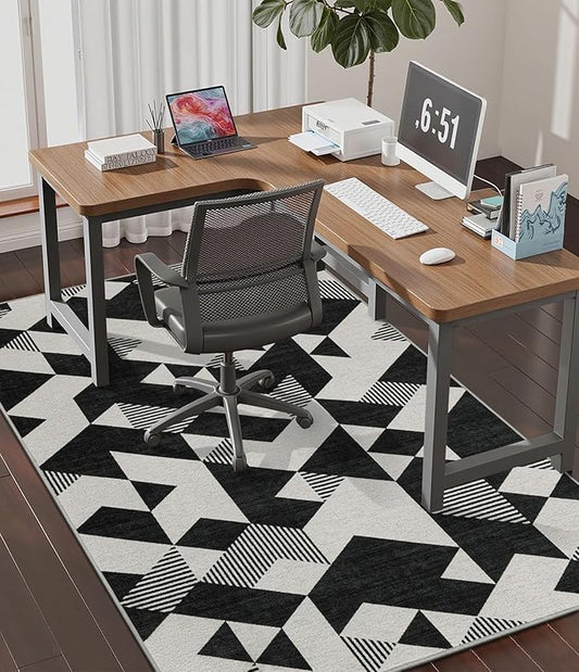 chakme Office Chair Mat for Hardwood Floor, 60"x45" Easy Glide Computer Desk Mat Protector for Rolling Chair Under Desk Rug Nonslip Backing, Machine Wash, (Geometry)