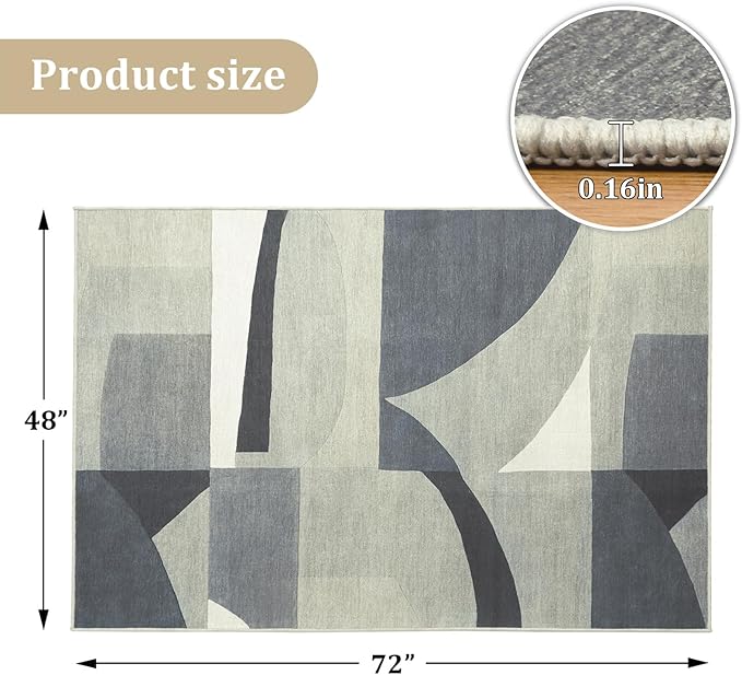 Office Chair Mat for Hardwood Floor, 72"x48" Easy Glide Computer Desk Mat Protector for Rolling Chair Under Desk Rug Nonslip Backing, Machine Wash, (Modern)