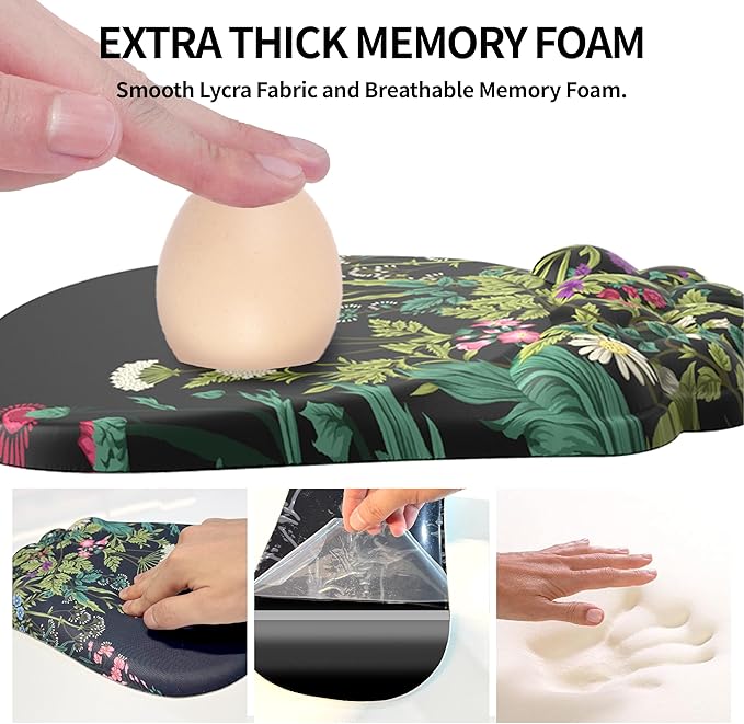 Ergonomic Mouse pad and Keyboard Wrist Rest,2 in1 Cloud Keyboard Wrist Rest+Cloud Mouse Pad, Non-Slip Wrist Rest for Computer Keyboard, Made Easy Typing & Relieve Wrist Pain Flower