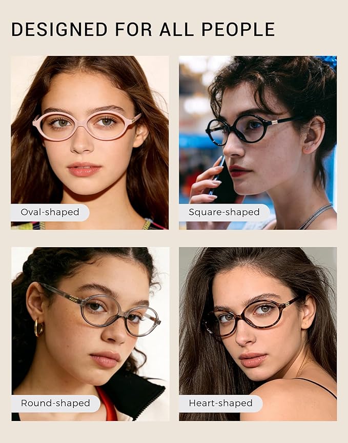 Slocyclub Fashion Oval Blue Light Blocking Glasses for Women Men Vintage Oval Small Frame Eyeglasses Retro Glasses with Eyeglass Case, Whiskey Tortoise