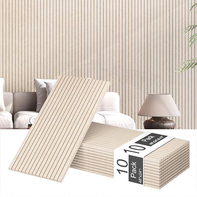 10 Pack Acoustic Panels,48"*24"*0.47"Self-Adhesive Soundproof Wall Panels,High Density Sound Proof panels for Walls, Office, Reccording Studio, Home,Ceiling- Camel