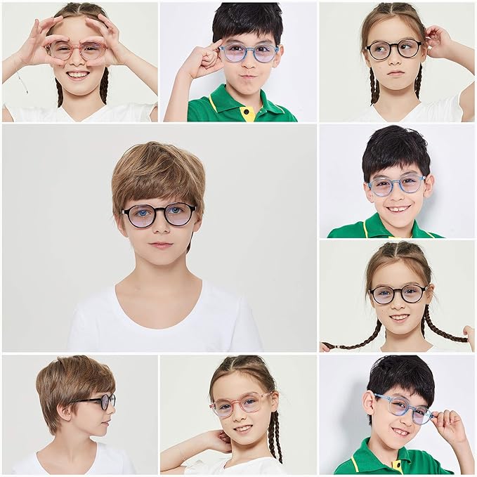 ANDWOOD Blue Light Glasses Kids Girls Boys Computer Gaming Anti Blue Ray Polarized sunglasses Age3-12