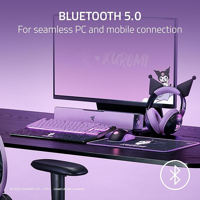 Razer Leviathan V2 X: PC Soundbar - Compact Design - Chroma RGB - USB Type C Power and Audio Delivery - Bluetooth 5.0 - for PC, Laptop, Smartphones, Tablets & Nintendo Switch - Kuromi Edition