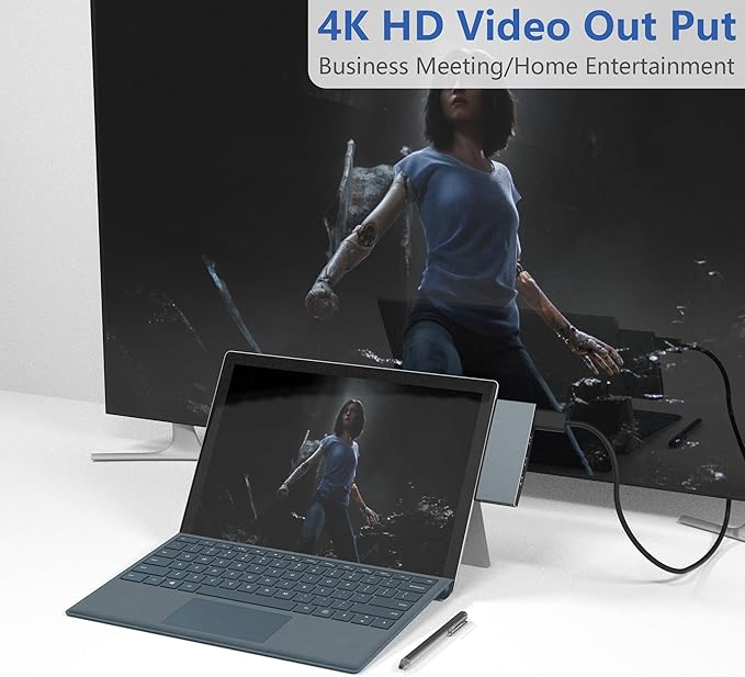 Surface Pro 6/ Pro 5/ Pro 4 Docking Station USB Hub, Surface Pro Docking Station with 4K HDMI, 3X USB3.0 Ports, SD/TF Card Reader, Accessories for Microsoft Surface Pro 4/5/6