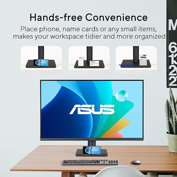 ASUS 27” Eye Care Monitor (VA279QG) – IPS, Full HD, 99% sRGB, Frameless, 120Hz, Adaptive-Sync, 1ms, Speakers, HDMI, DisplayPort, VGA, Low Blue Light, Flicker Free, Wall Mountable, 3 yr Warranty