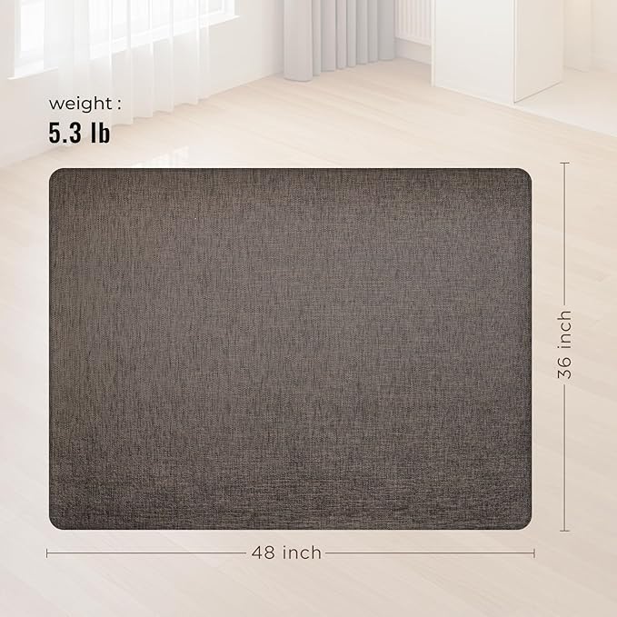 Office Chair Mat,36"x48" Anti-Slip Waterproof Hardwood Floor Chair Mat,Heavy Duty Floor Protector Rolling Chairs for Home Office(Coffee)