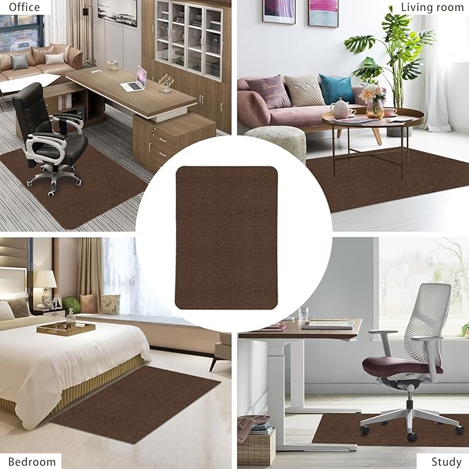 Sycoodeal Office Chair Mat for Hardwood Floor,Office Computer Gaming Chair Mat for Tile Floor,Large Floor Protector Rug,Anti-Slip,Easy to Clean,Coffee(40"x48")