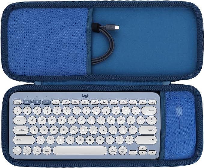 Hard Carry Case Compatible with Logitech Pebble Keys 2 Combo K380s K380 Keyboard + M350 Pebble Mouse Combo (Blue Case)